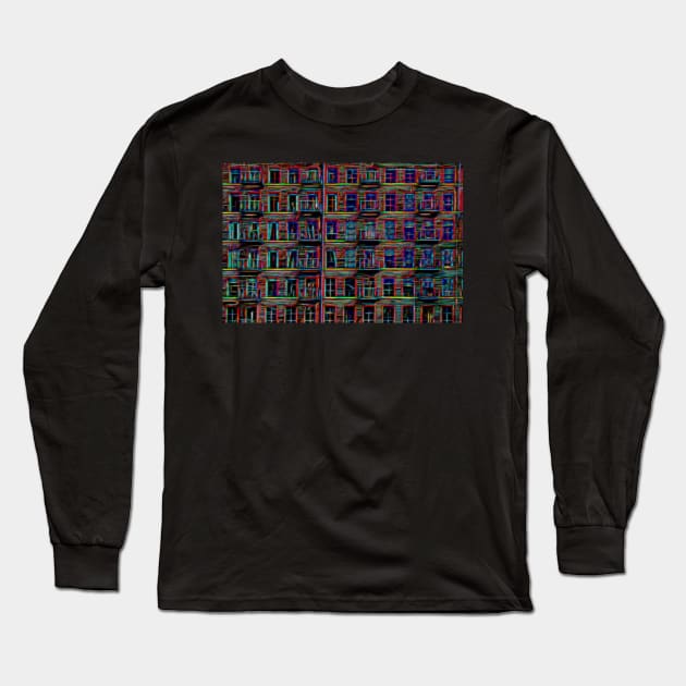 Neon Balconies Long Sleeve T-Shirt by zglenallen